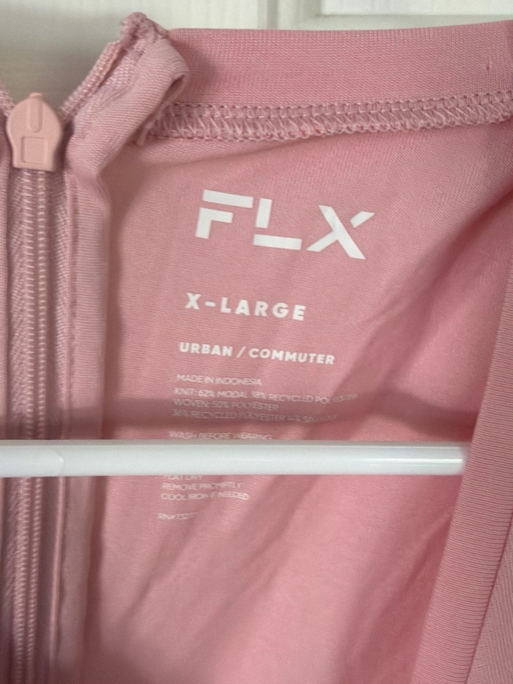 Women's Pink Zip-Front Intimate Top - X-Large